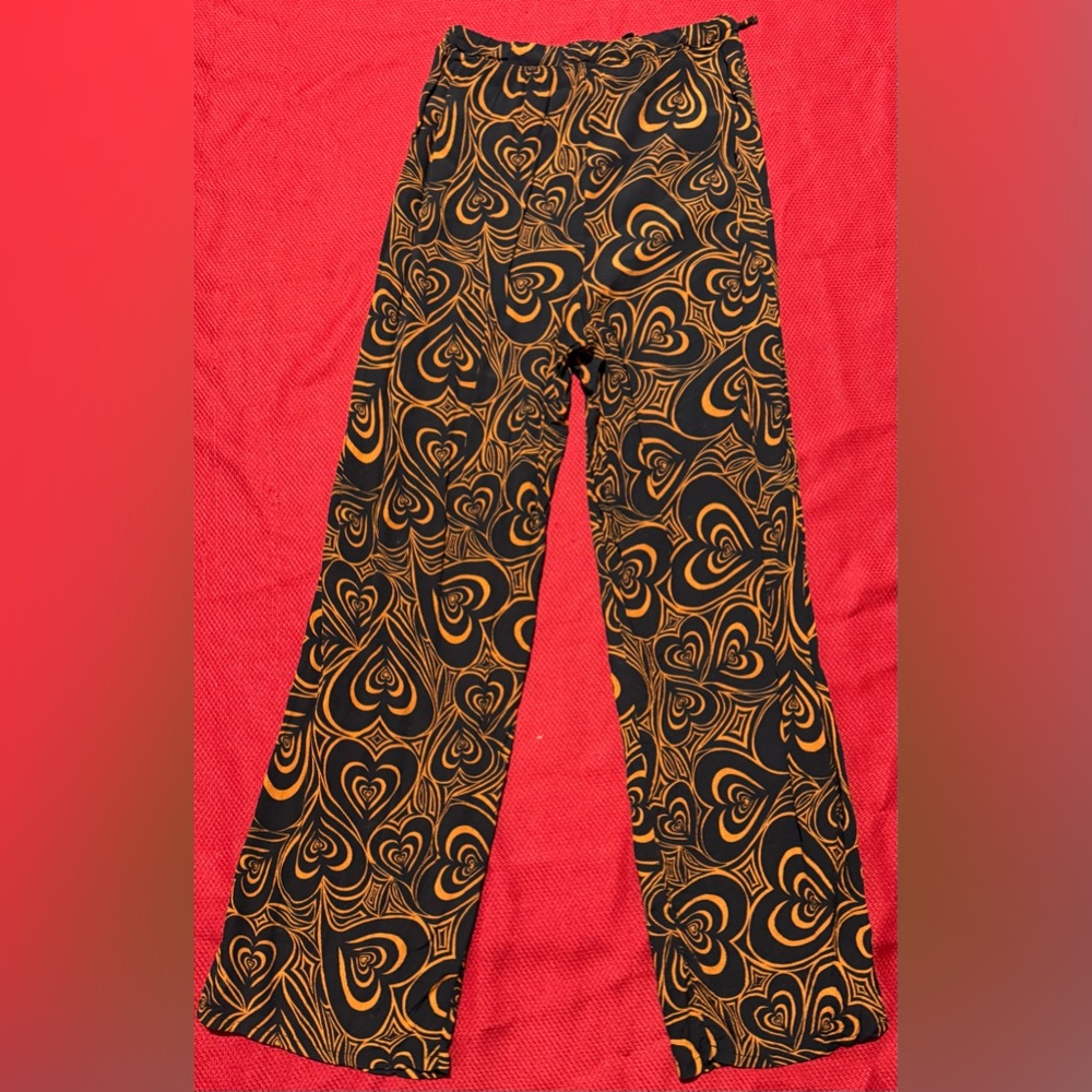 Lisa Says Gah Heart Patterned Pantsuit - Black and Orange - Picture 13 of 13